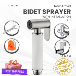 Bidet Australia - CrystalPure Deluxe Handheld Bidet Sprayer white with installation kit